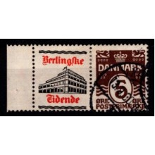 Reklame - 5 øre brun - Berlingske Tidende - AFA 30 - Frimærke - Stemplet.